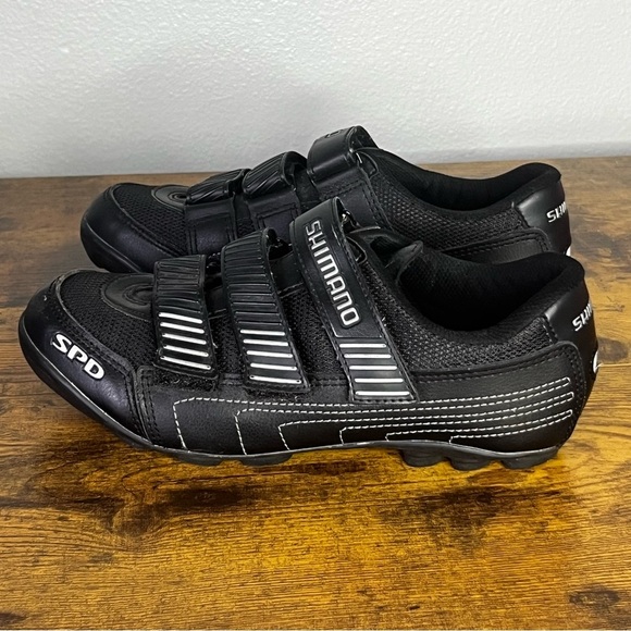 Shimano SPD Cycling Shoe SH-MA80 Mesh Leather Men EU 40 US 7 Adj Strap Black - Picture 1 of 8